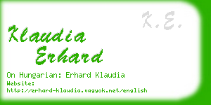 klaudia erhard business card